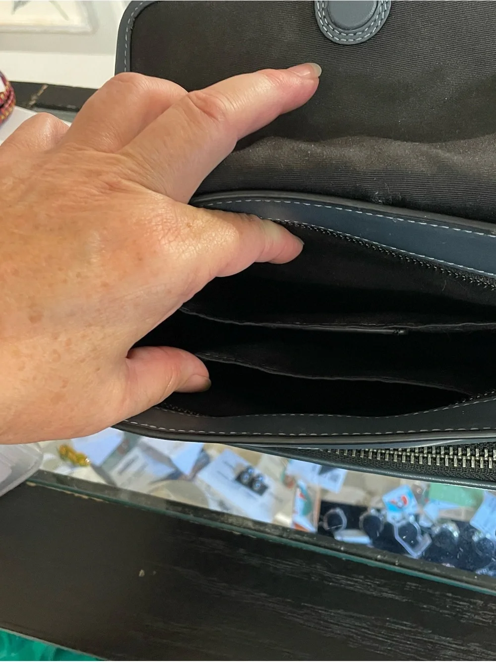 Coach Black Embossed Signature Messenger Bag